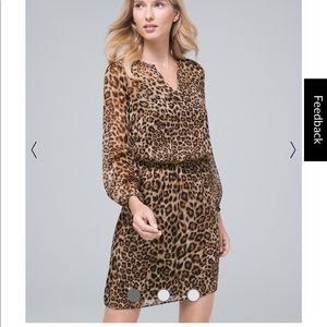 WHBM LEOPARD BLOUSON DRESS SIZE 2